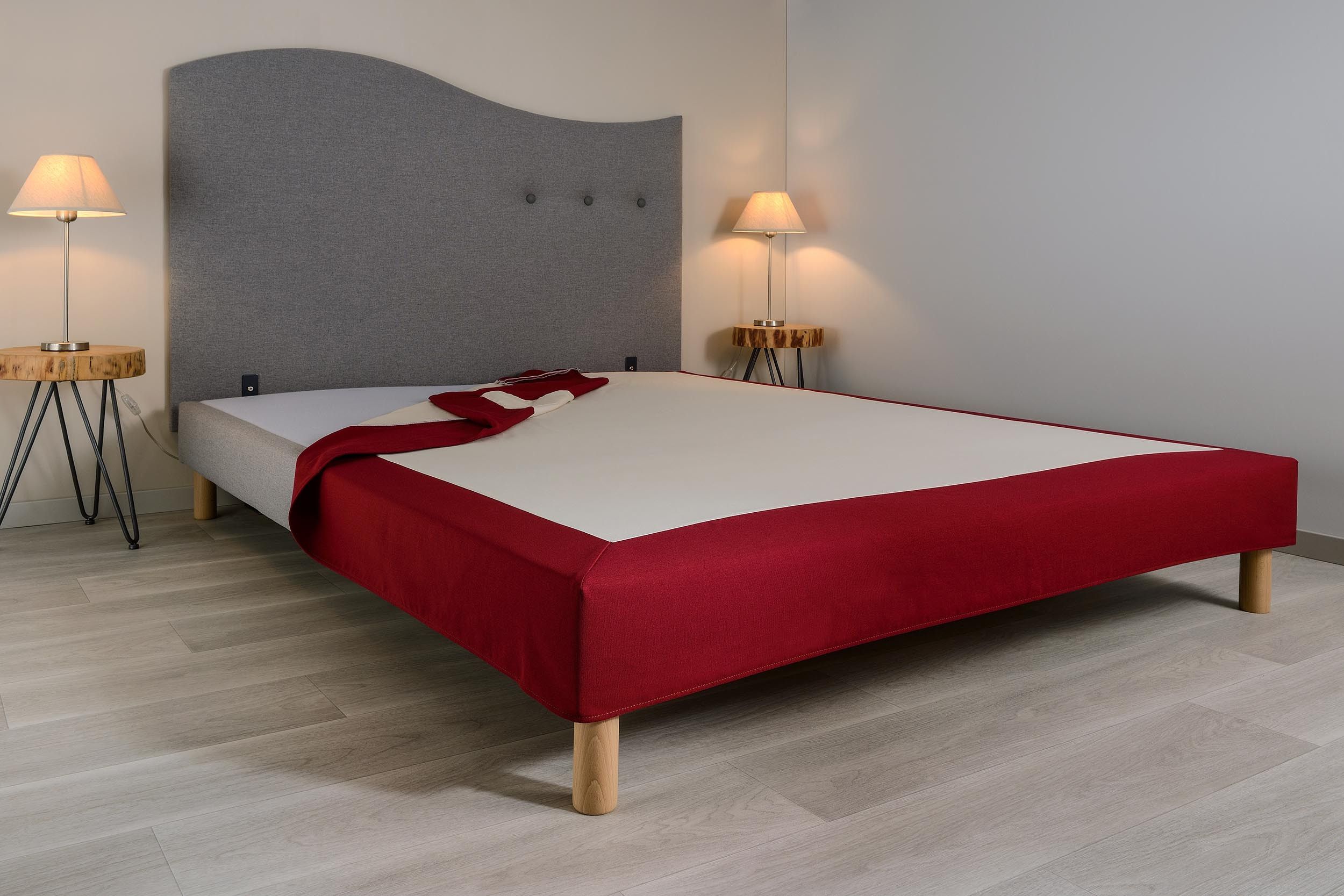 Protège sommier 160x200 rouge foncé - 100% coton - FILOLIT