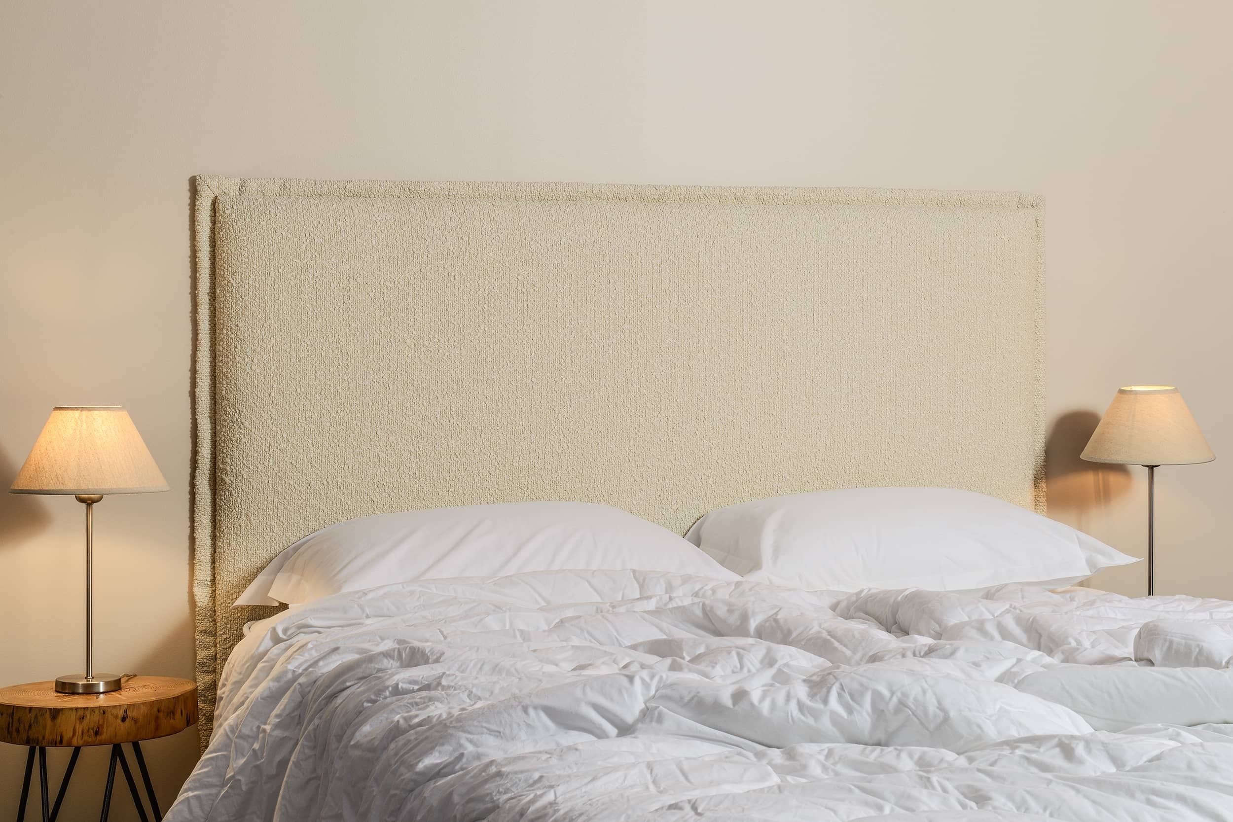 Tête de lit rectangle - Bouclette ivoire