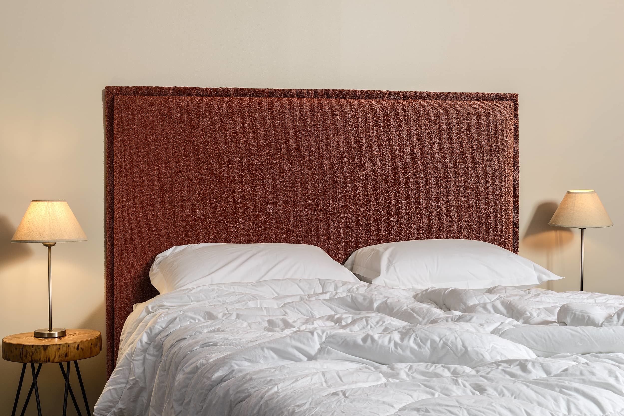 Tête de lit rectangle - Bouclette argile