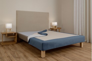 Cache-sommier - Tissu bleu jean