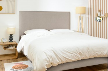 Tête de lit rectangle - Chiné Grège