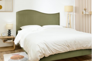 Tête de lit doucine - Velours Côtelé Olive