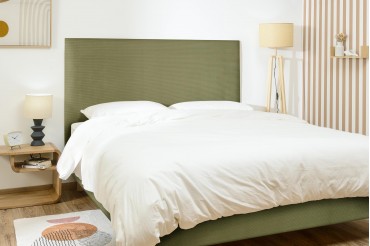 Tête de lit rectangle - Velours Côtelé Olive
