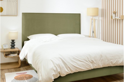 Tête de lit rectangle - Velours Côtelé Olive