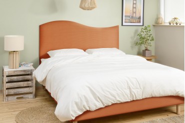 Tête de lit doucine - Velours Côtelé Carotte