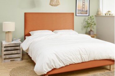 Tête de lit rectangle - Velours Côtelé Carotte