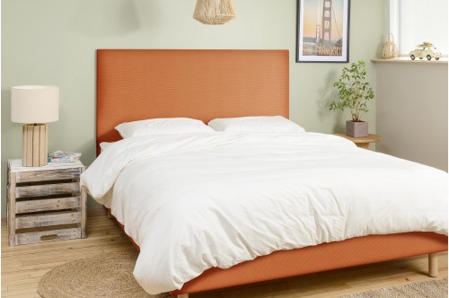 Tête de lit doucine - Velours Côtelé Carotte