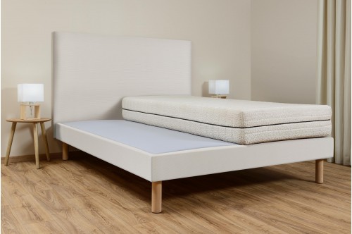 Sommier à lattes ambiance - Velours Côtelé Craie