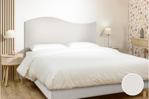 Tête de lit rectangle - Velours Côtelé Craie - zoom tissu