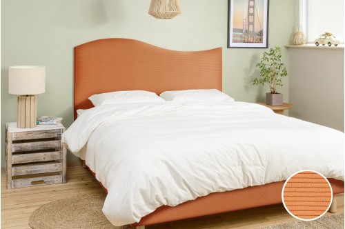 Tête de lit doucine -zoom Velours Côtelé Carotte