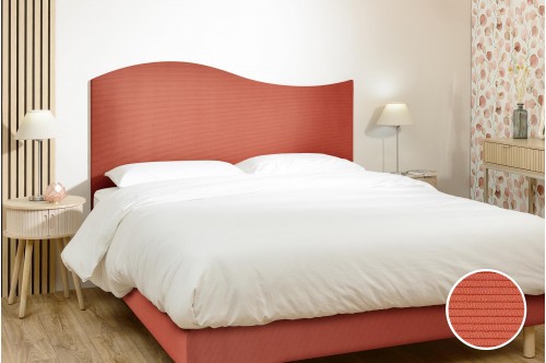 Tête de lit doucine - zoom Velours Côtelé Corail