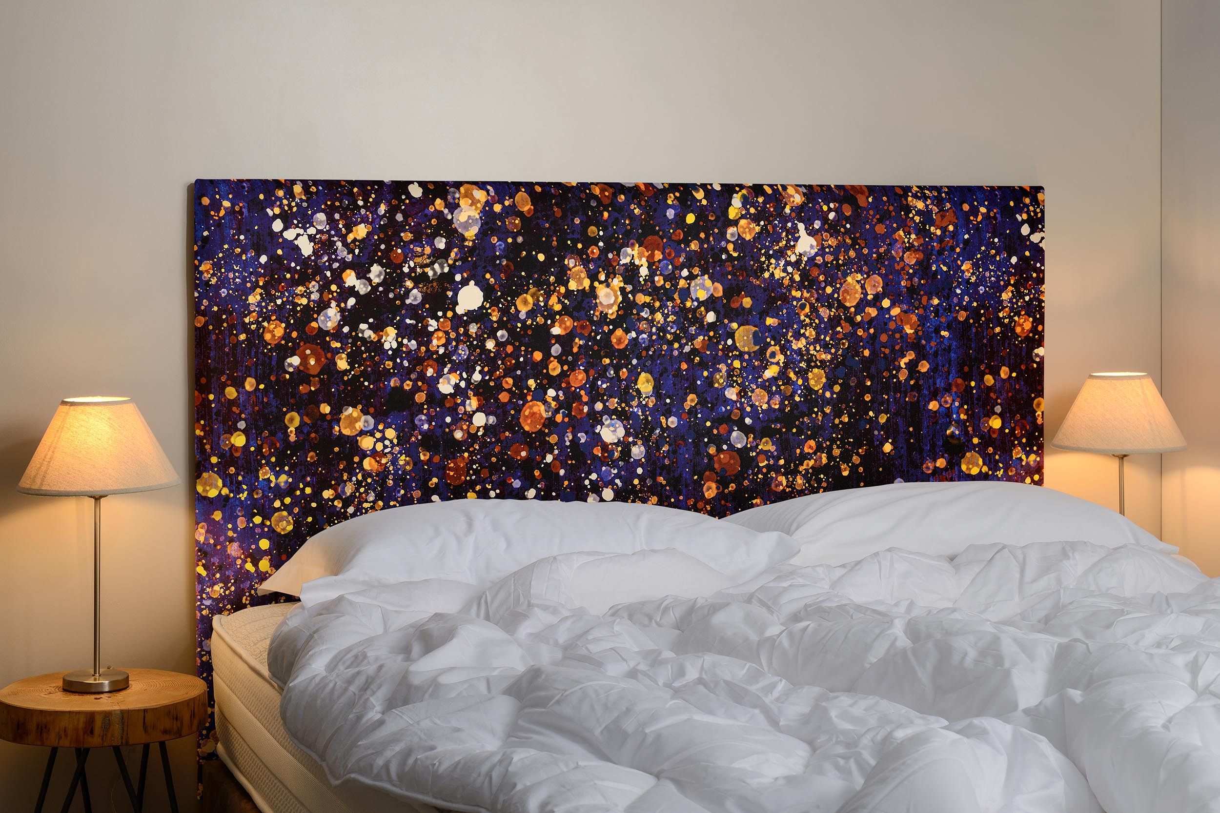 Tête de lit, oreiller, rectangle, bois, doux, galaxie, espace, 90, 120, 140, 160, 180