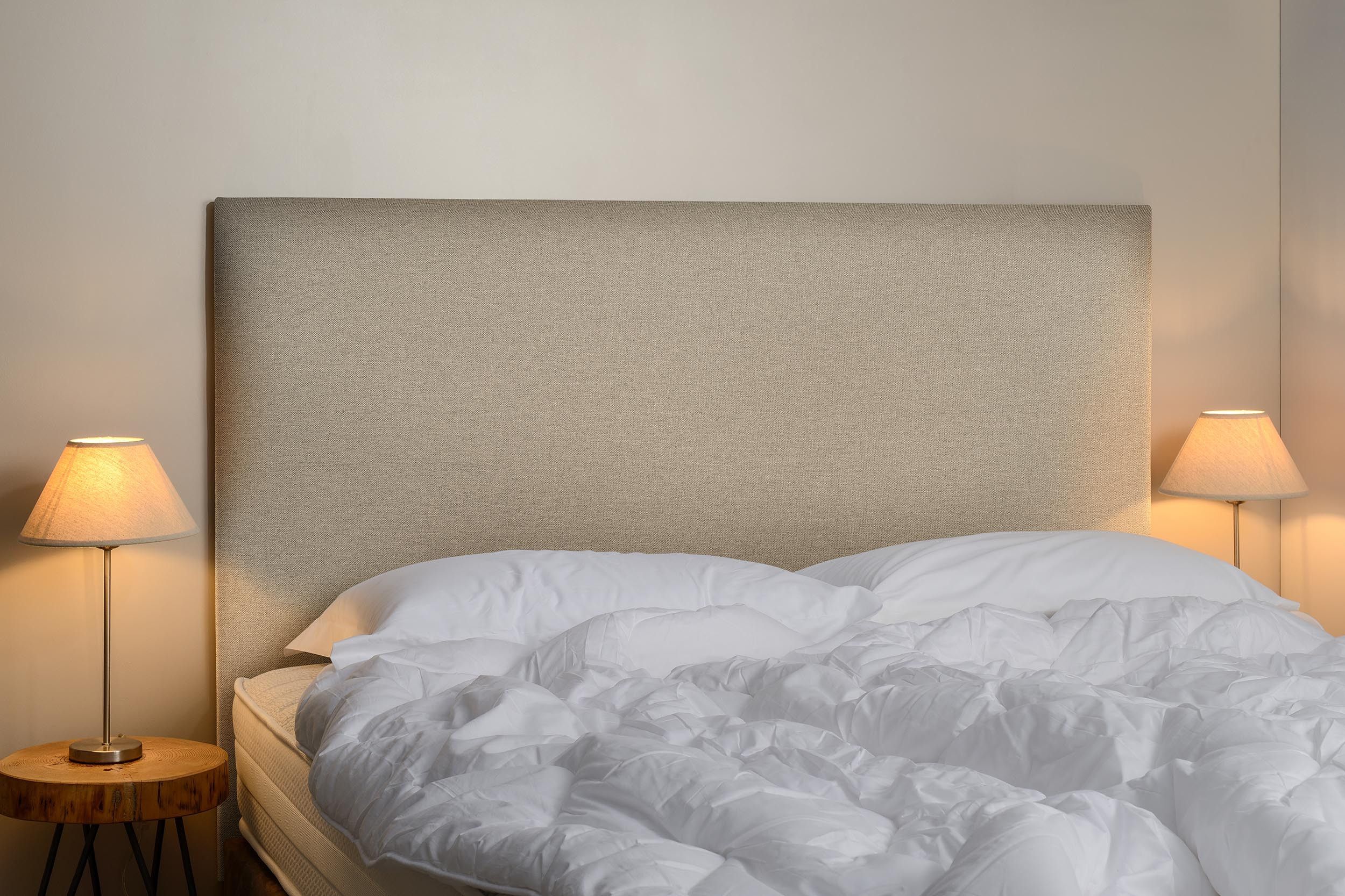 tête de lit, pas cher, recyclé, écologie, grége, brun, bois, tissu, chambre, tendance, 90,120,140,160,180
