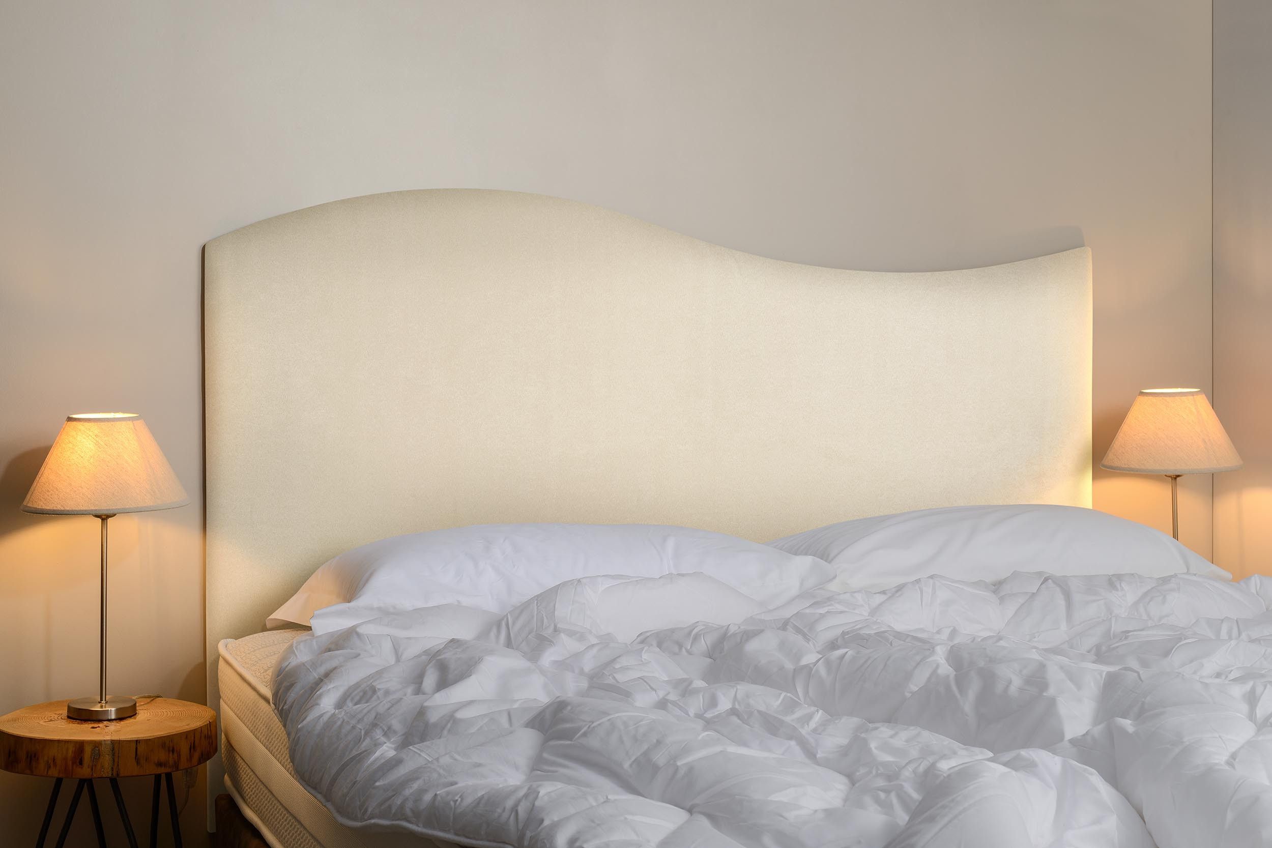 tête de lit, pas cher, bois, microfibre, blanc, vague, ameublement, tendance, 90,120,140,160,180